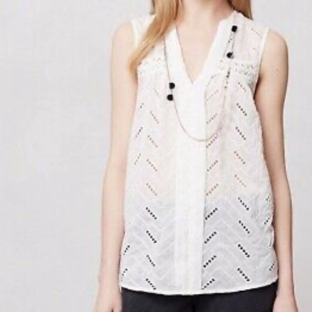 Anthropologie leifnotes andie tank white size 2